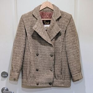 EUC Sears L Vintage 80s Wool Button Down Bomber Coat